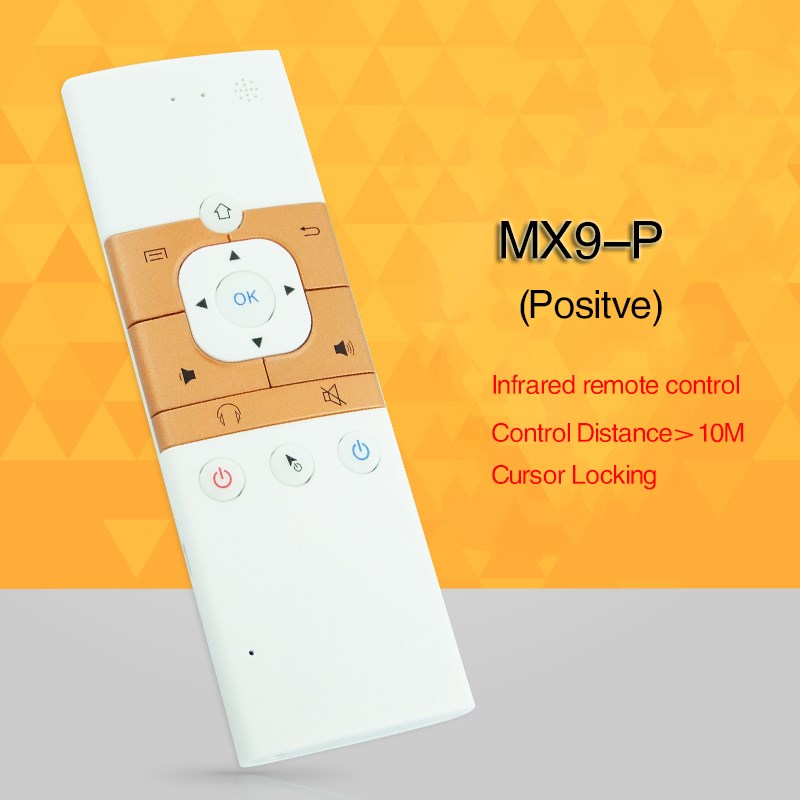 2.4ghz wireless mini rechargeable keyboard mx9-p two way voice version with ir learning mode air mouse remote control for pc tv