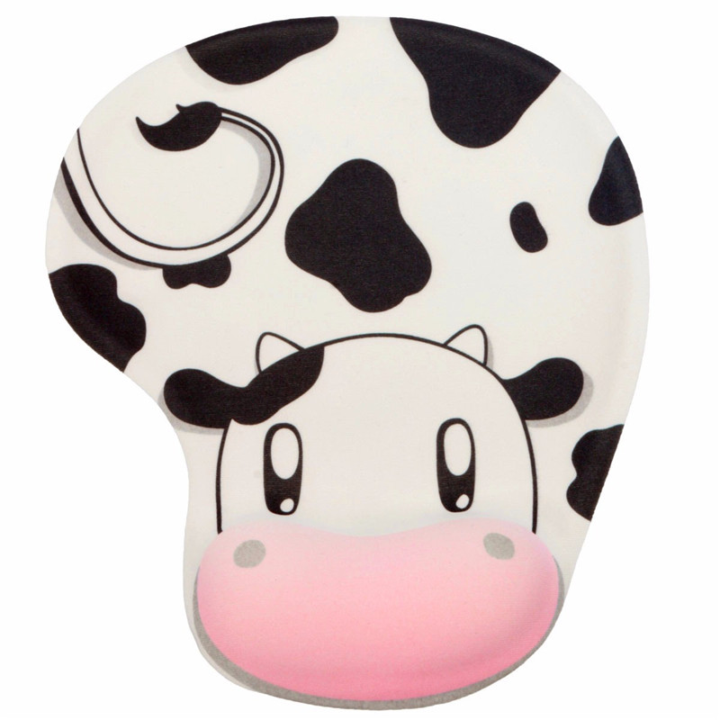 2015 cute pink cow wristband mouse pad with gel foam rest wrist support pc laptop accessory mousepad gift