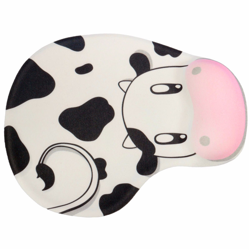 2015 cute pink cow wristband mouse pad with gel foam rest wrist support pc laptop accessory mousepad gift