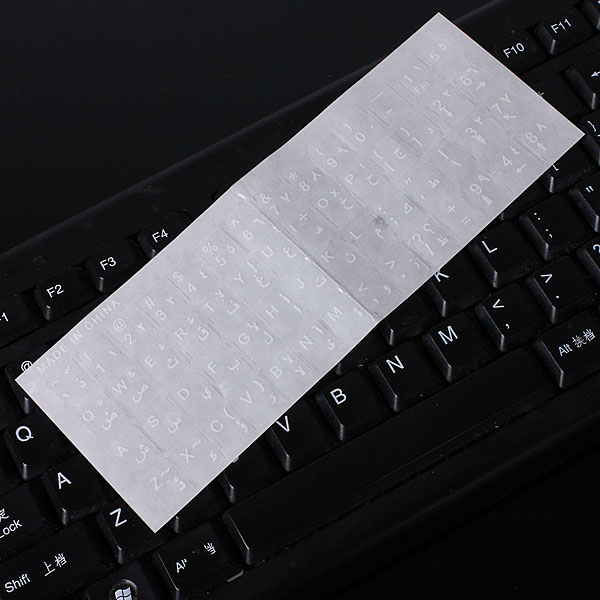 arabic waterproof and dustproof transparent keyboard standard keyboard layout stickers with white letters for laptop pc arabic waterproof and dustproof transparent keyboard standard keyboard layout stickers with white letters for laptop pc