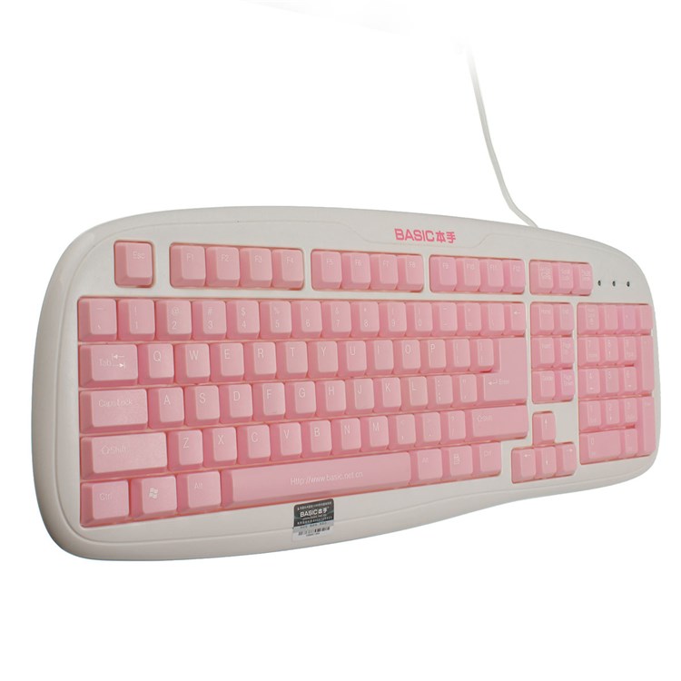 basic k8803+m308 cute for pink keyboard and mouse combos waterproof keyboard fashion mice ultrathin keys for pc laptop tablet pc