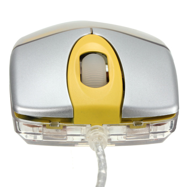 basic m-328n ergonomic design colorful led light mini optical portable mouse comfotable abs yellow silver mice for laptop pc