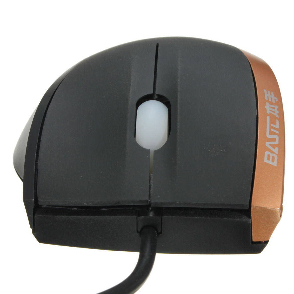 basic m-988 gold computer peripherals game fashion optical ergonomic design mouse with led light comfotable mice for laptop pc