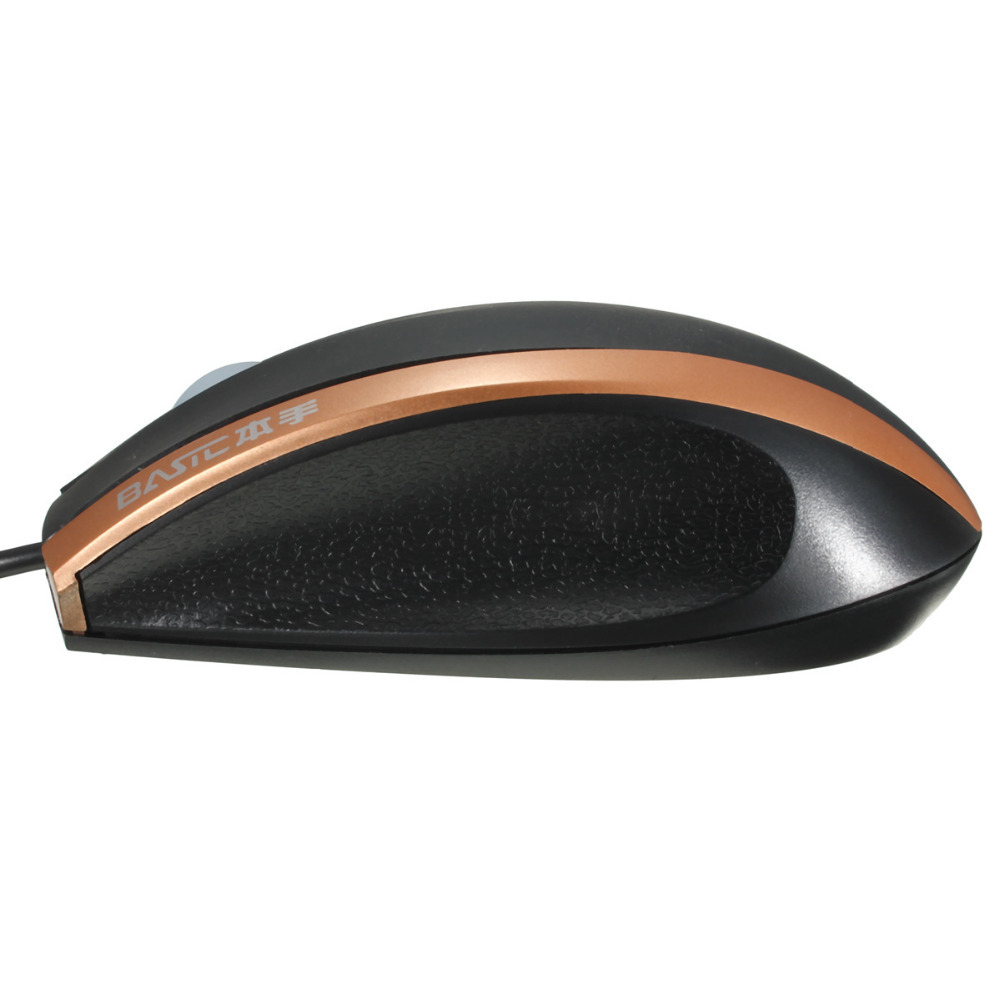 basic m-988 gold computer peripherals game fashion optical ergonomic design mouse with led light comfotable mice for laptop pc