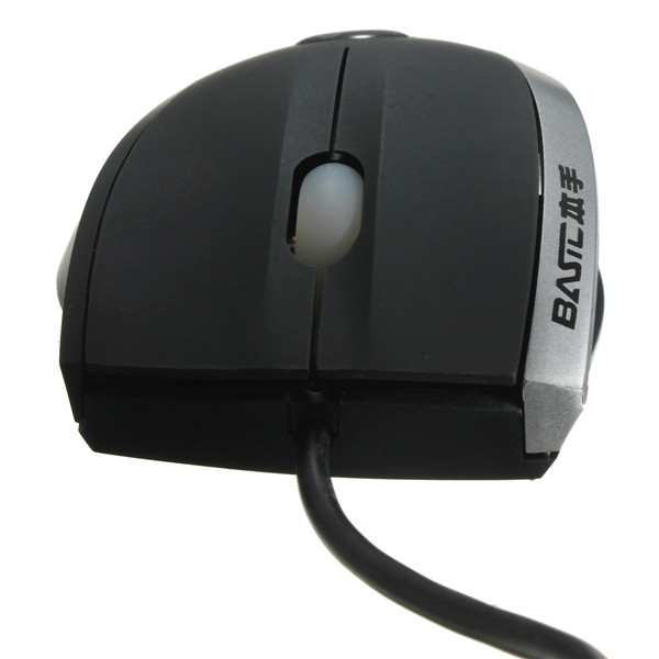 basic m-988 silver computer peripherals 250hz/sec optical ergonomic design mouse with led light comfotable mice for laptop pc