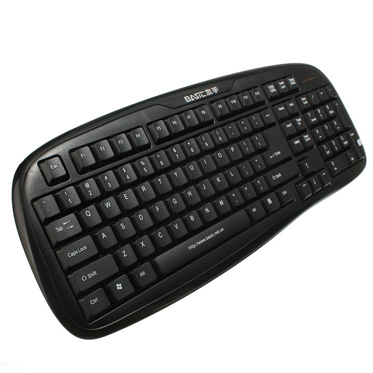 basic t-2300 2.4ghz 10 meters mini usb reciever wireless keyboard and mouse combos 103 keys 1600dpi for pc laptop tablet pc