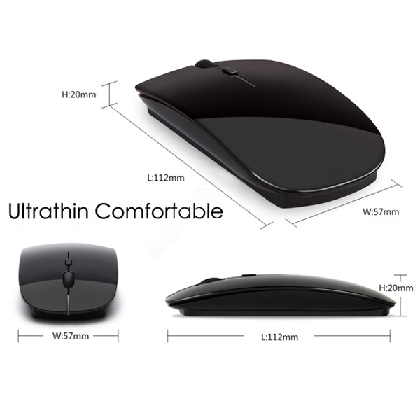 black s usb thin usb optical wireless mouse 2.4g receiver super slim mouse for computer pc laptop desktop accessories