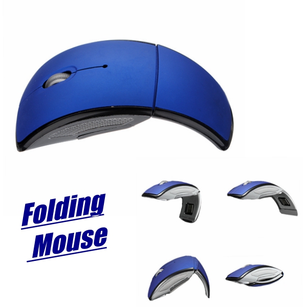 blue mini folding wireless optical mouse mice 2.4g usb 2.0 + usb transceiver for pc laptop