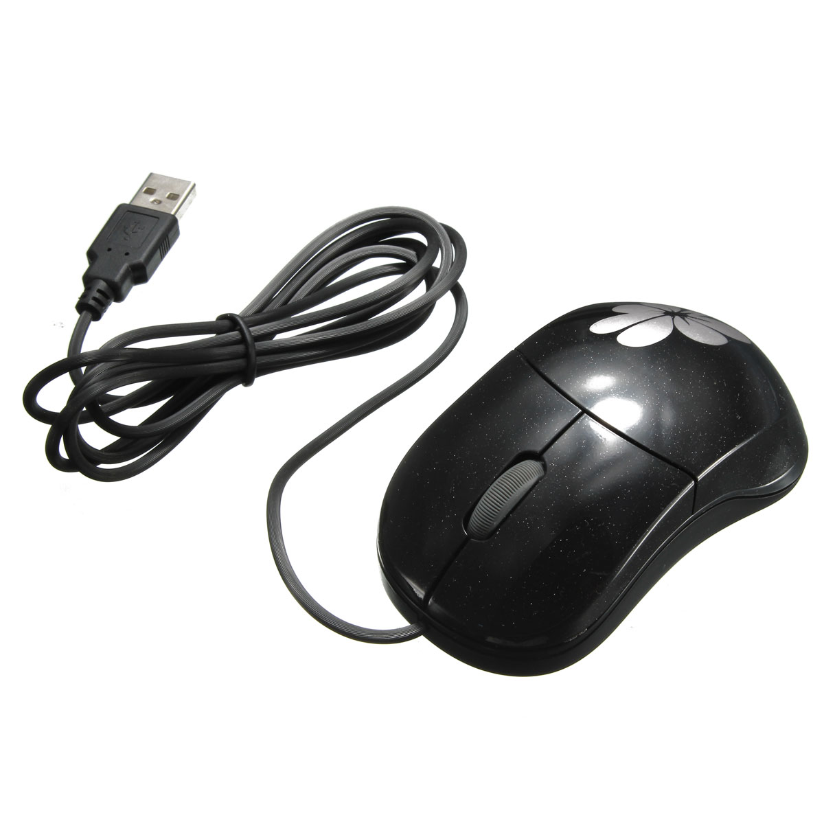 brand new cute usb flower wired gaming game mouse mice scroll wheel 3 buttons 1200 dpi for laptop desktop (random color)