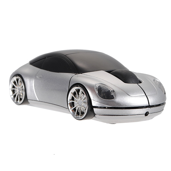 brand new sliver car shaped 3d wireless 2.4g usb 1600dpi optical mouse mice for pc notebook