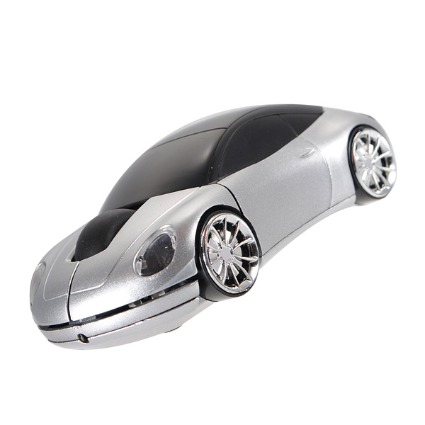 brand new sliver car shaped 3d wireless 2.4g usb 1600dpi optical mouse mice for pc notebook