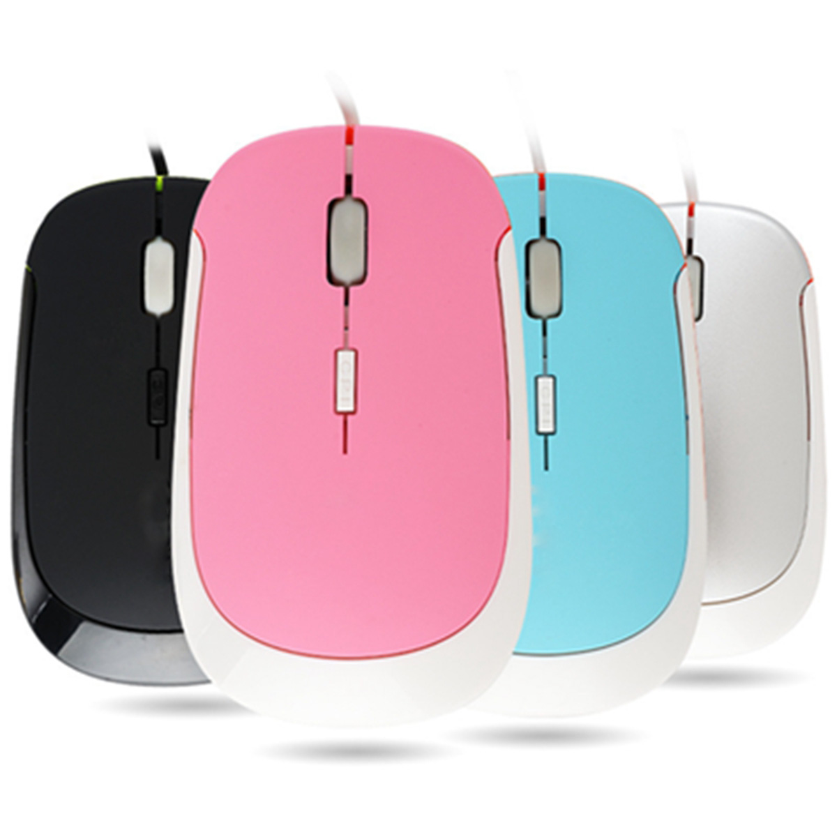 brand new usb wired 1600dpi optical slim ultra thin mouse mice for computer laptop(random color)