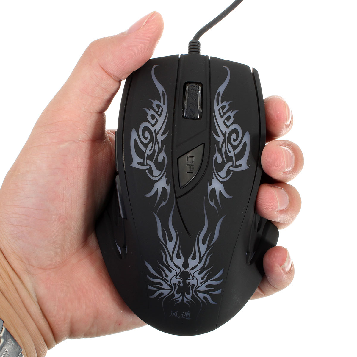 kn-614 usb wired gaming mouse adjustable 2400dpi 6 buttons professional game mice 7 colors led for pc laptop computer