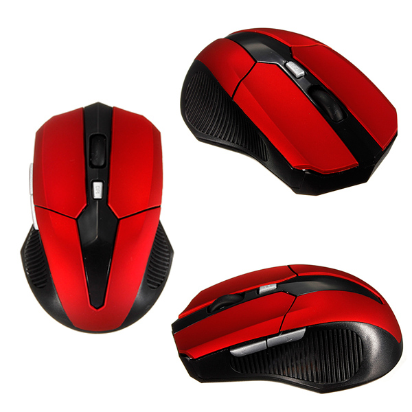 new 2.4ghz wireless optical mouse mice + usb 2.0 receiver red for pc laptop portable game gaming wireless mouse