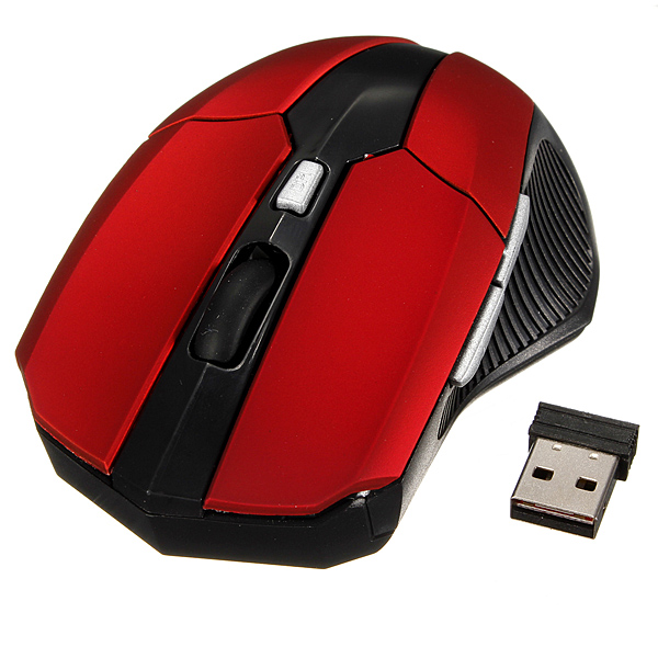 new 2.4ghz wireless optical mouse mice + usb 2.0 receiver red for pc laptop portable game gaming wireless mouse