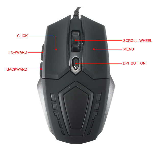 new arrival 2400 dpi 6d optical gaming mouse cool design professional usb wired game mice for computer peripherals