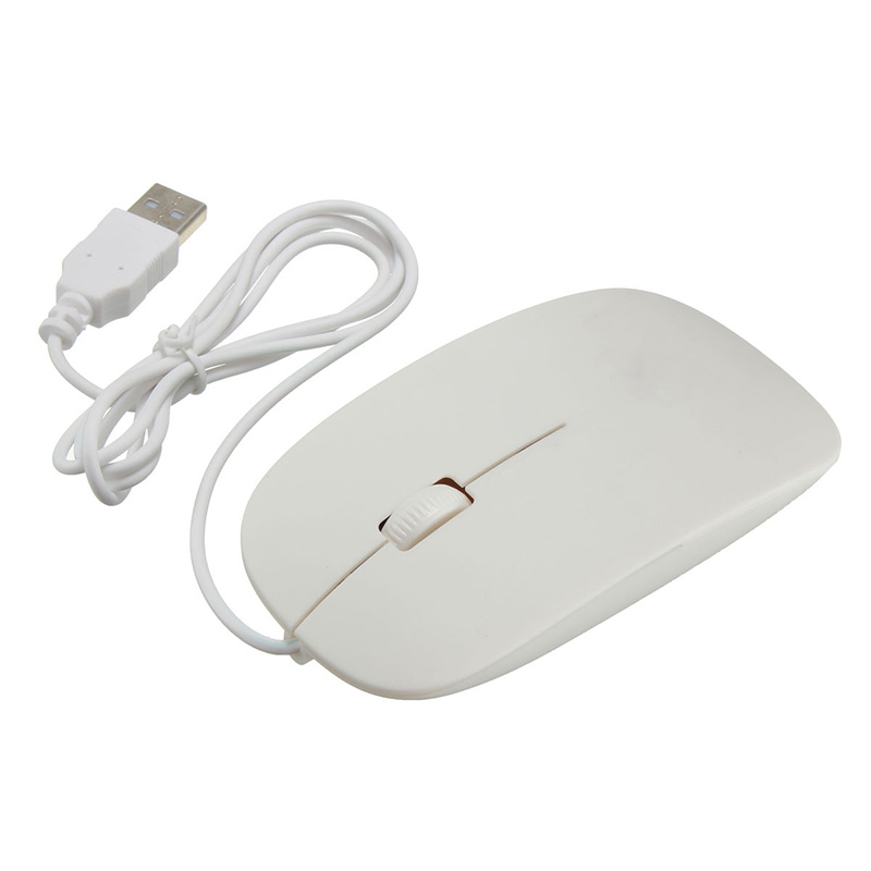 new usb ultra thin slim wired optical mouse scroll wheel 3 buttons for computer for macbook laptop pc (random color)