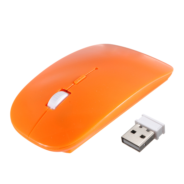 orange ultra-thin 23 mm digital 2.4g wireless mouse and mice 10m working distance,super slim mouse for computer pc laptop drop