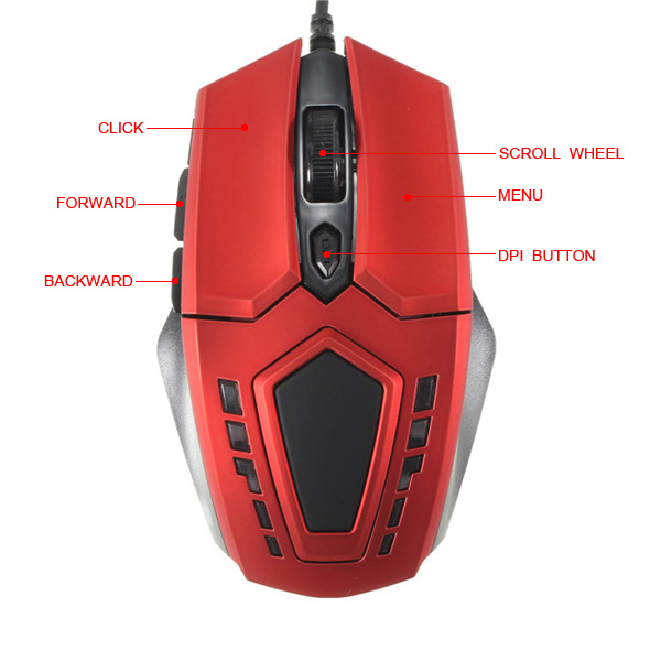 red 2400 dpi 6 button led optical usb wired gaming mouse mice for pro laptop gamer computer accessories