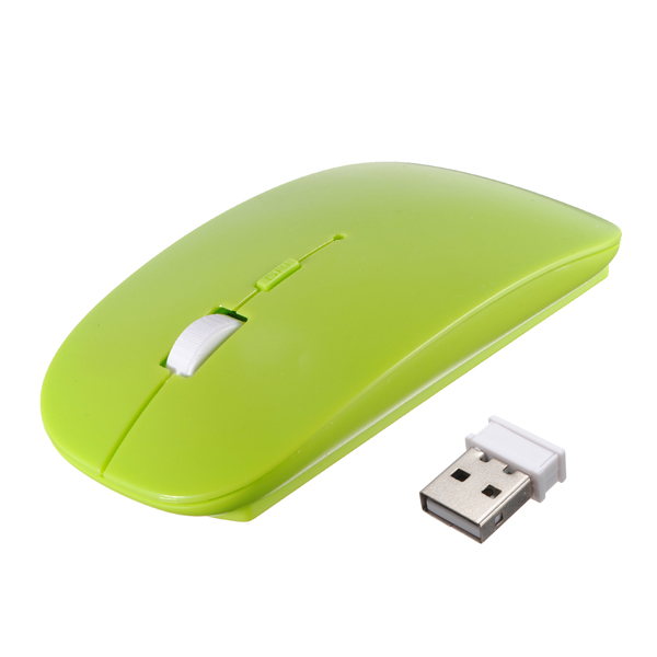 ultra thin usbgreen optical wireless mouse 2.4g receiver super slim mouse for computer pc laptop desktop 5 candy color