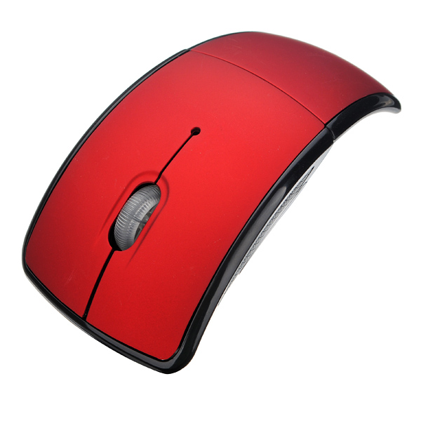 whole red 2.4ghz optical foldable folding arc snap-in transceiver wireless mouse for pc laptop computer