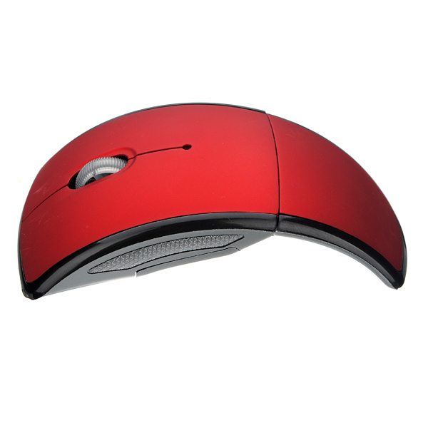 whole red 2.4ghz optical foldable folding arc snap-in transceiver wireless mouse for pc laptop computer
