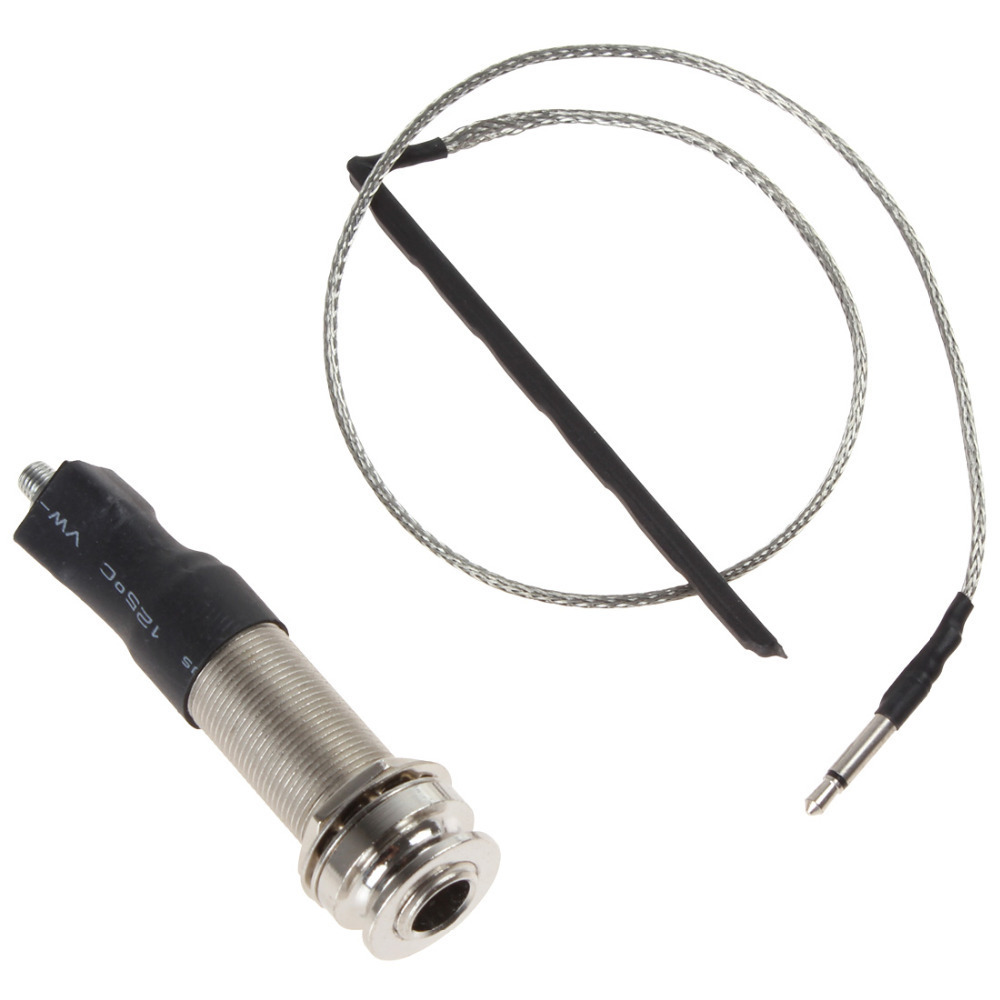 1set 1/4" stereo ukulele end pin jack connection with ukulele piezo pickup under-saddle passive endpin jack