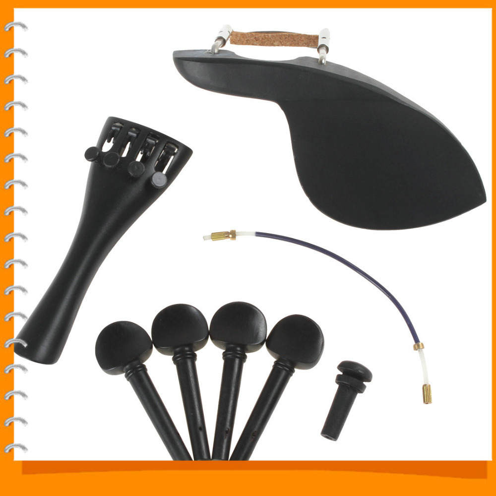 1set! ebony wood 4/4 violin parts accessories set violin chin rest silver screw drawplates knob tail nail rope fine-tuning 1set! ebony wood 4/4 violin parts accessories set violin chin rest silver screw drawplates knob tail nail rope fine-tuning