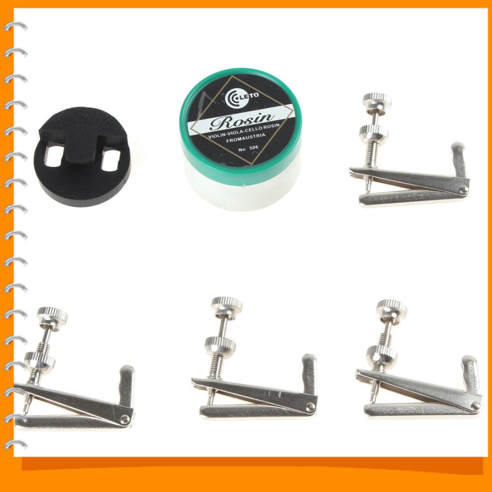 3-in-1 cello accessories set kit round cello mute rosin fine tuner for 3/4 4/4 cello parts
