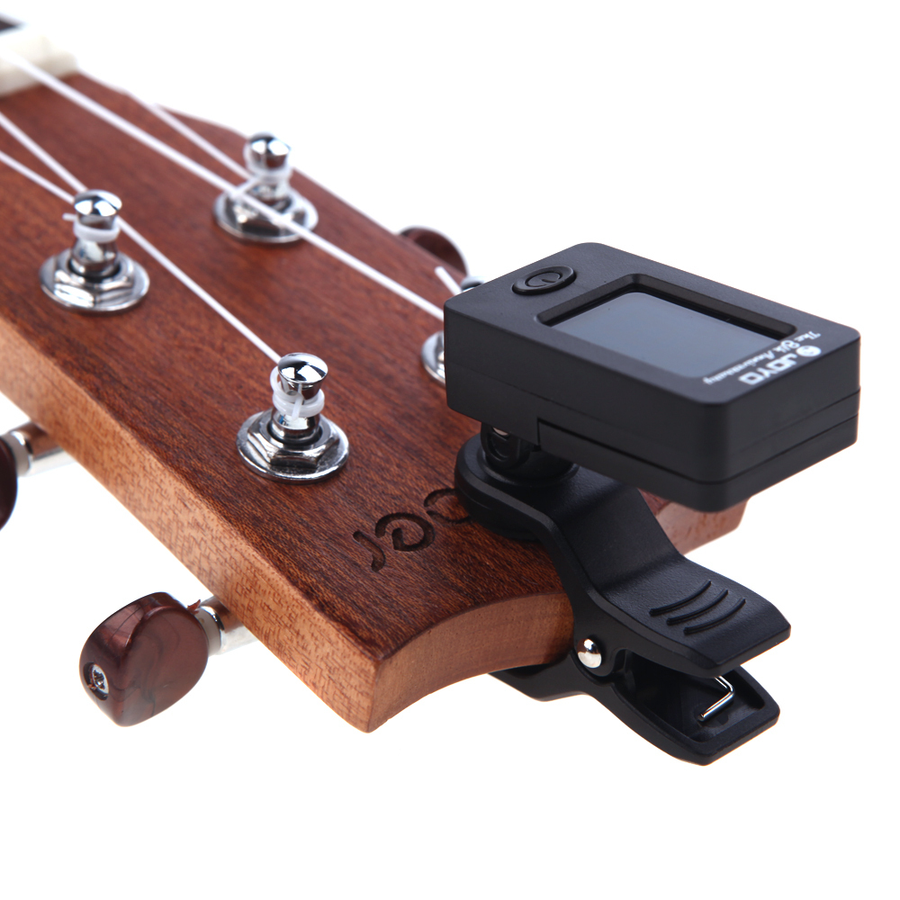 360 degree rotatable mini clip-on guitar tuner lcd digital guitar tuner for chromatic / guitar / bass / violin / ukulele