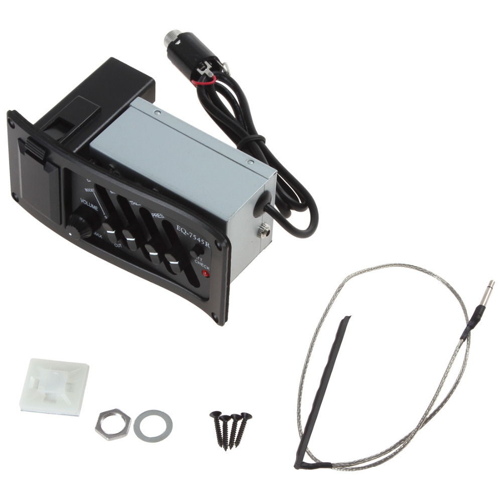4 band eq 7545 piezo acoustic guitar preamp amplifier equalizer tuner for acoustic guitar comp parts accessories