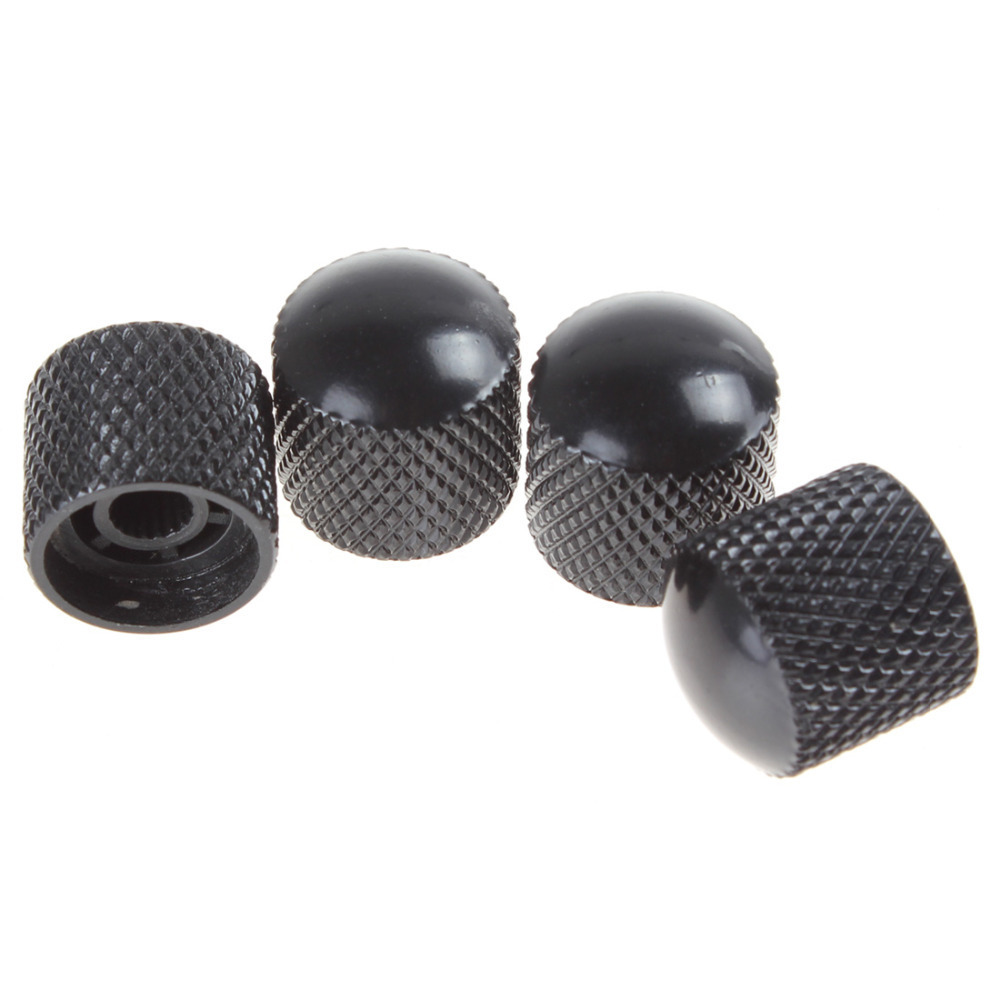 4pcs black metal dome tone volume knobs for electric guitar