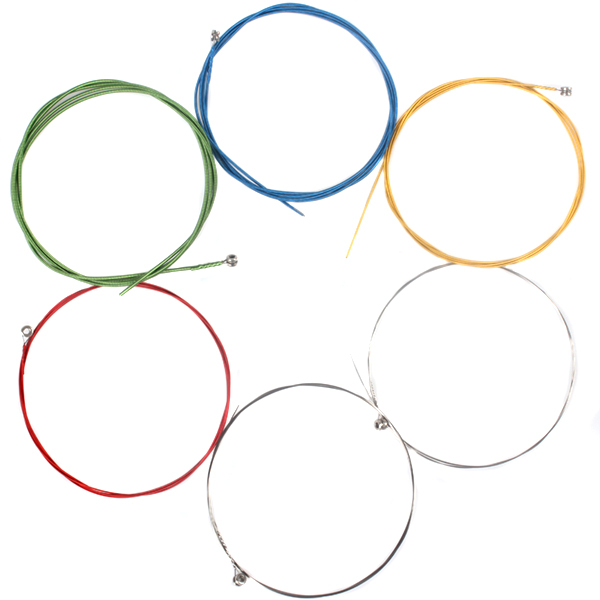 6pcs/pack! alice colorful stainless steel acoustic guitar strings set electric guitar strings guitar parts and accessories