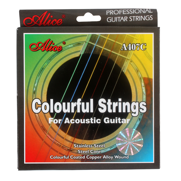6pcs/pack! alice colorful stainless steel acoustic guitar strings set electric guitar strings guitar parts and accessories