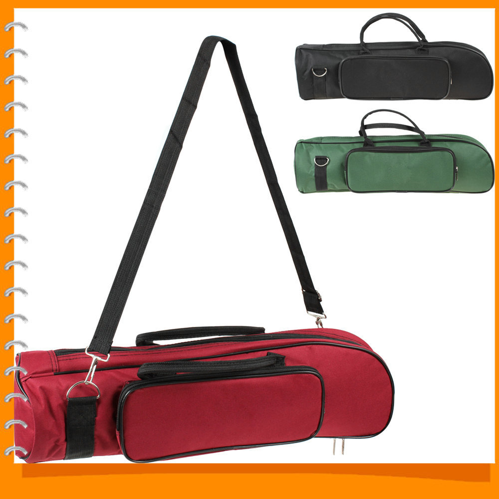 advanced plus soft cotton trumpet bag case with double zippers design ( black / red / green ) advanced plus soft cotton trumpet bag case with double zippers design ( black / red / green )