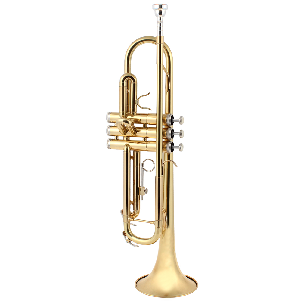 band latest 55cm length gold / sliver brass trumpet bb europe-design b flat trumpet with tools