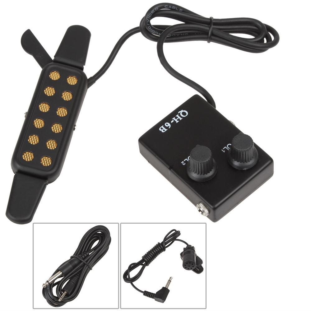 black acoustic guitar wire amplifier speaker + microphone sound control pickups guitar parts accessories