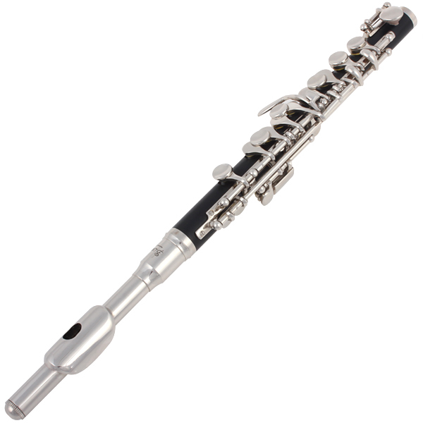 exquisite shine silver + black c key tone metal head piccolo flute with precise keys
