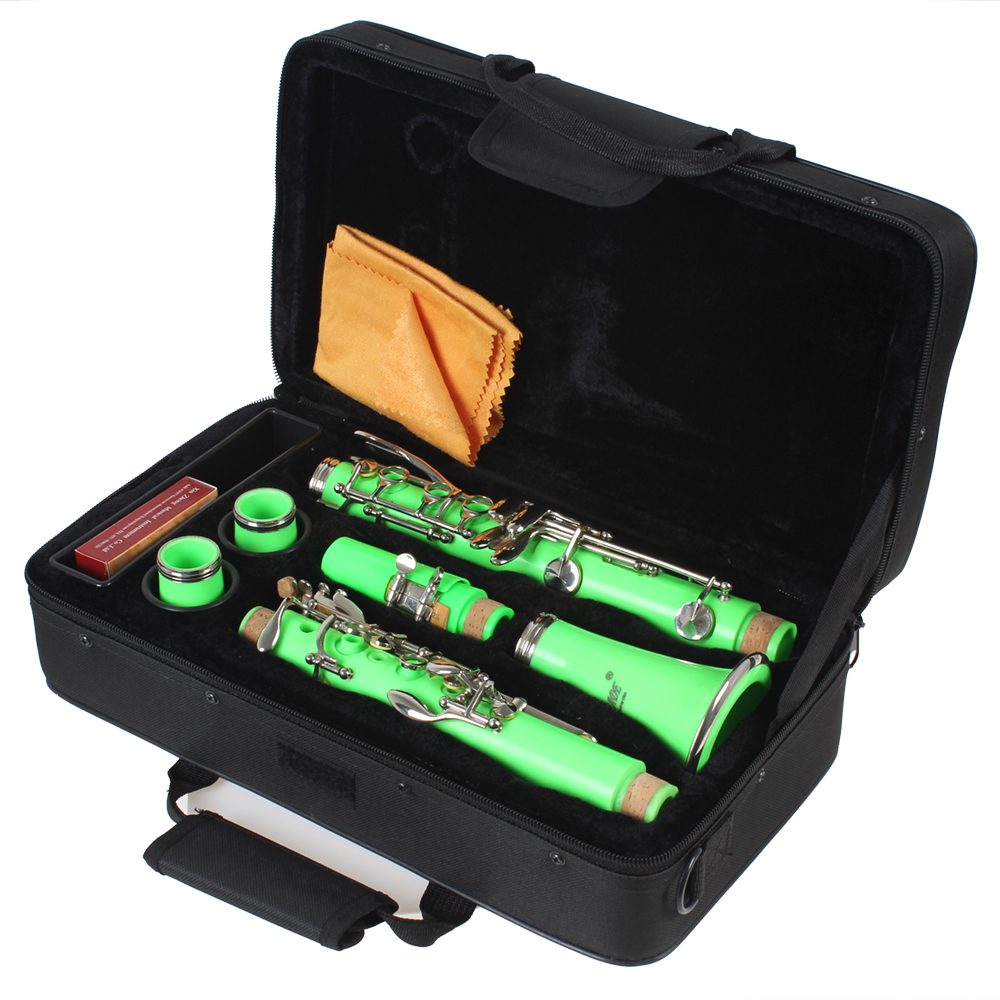 five colors avaliable 66cm length bb clarinet ebonite body b flat 17 nickel silver plated keys