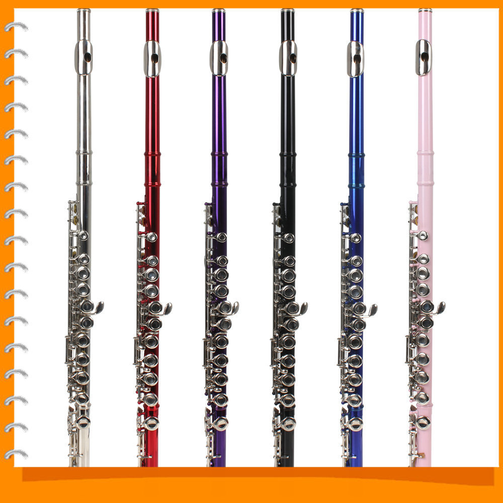 flute cupronickel c tone 16 key closed hole flute concert band flute for student beginners ( blue red pink black purple silver ) flute cupronickel c tone 16 key closed hole flute concert band flute for student beginners ( blue red pink black purple silver )