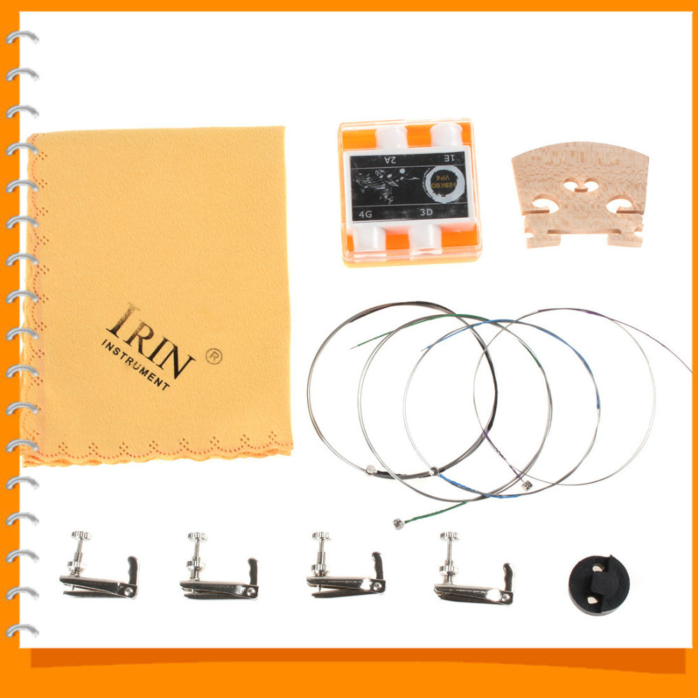 irin 6-in-1 violin fiddle instrument parts accessories kit set string pitch pipe mute maple bridge fine tuners cleaning cloth irin 6-in-1 violin fiddle instrument parts accessories kit set string pitch pipe mute maple bridge fine tuners cleaning cloth