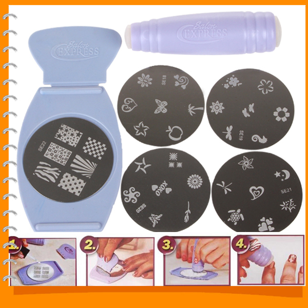 new salon express pro stamping nail art set kit nail art templates diy finger stencil with plates scraper new salon express pro stamping nail art set kit nail art templates diy finger stencil with plates scraper