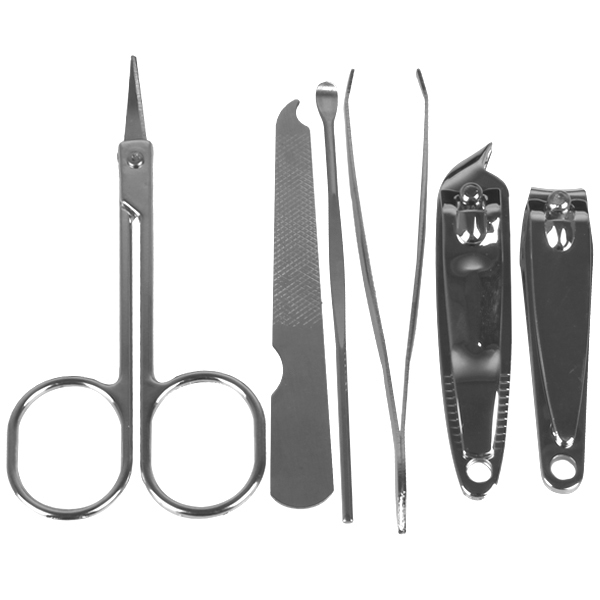 portable nail art manicure set finger nail care 6pcs tools with fingernail cutter clipper file knife