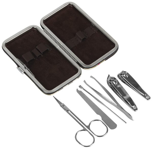 portable nail art manicure set finger nail care 6pcs tools with fingernail cutter clipper file knife