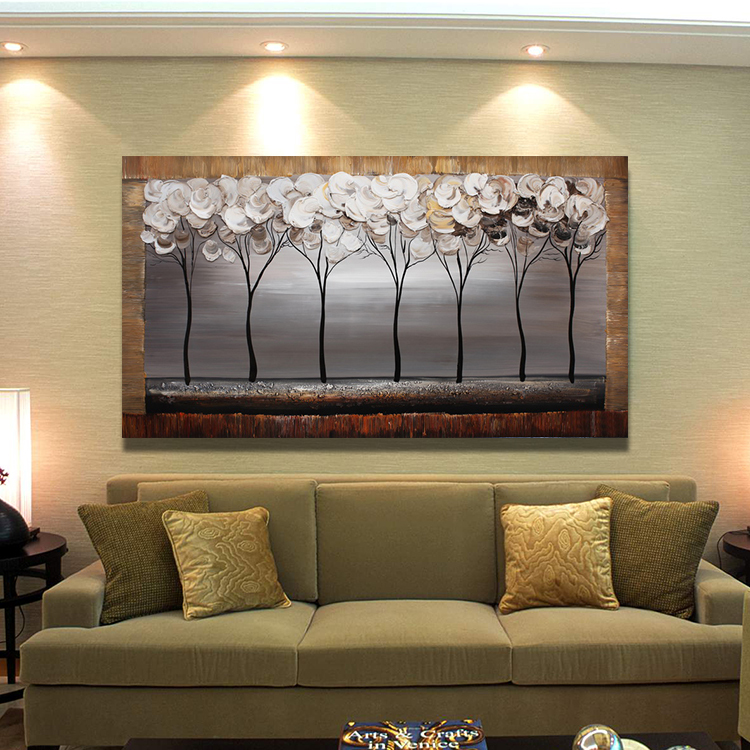 abstract oil painting trees knife hand-painted painting oil painting on canvas oil painting for home decor