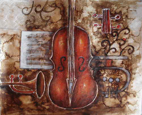 est violin and sachs abstract oil painting hand painted painting oil painting on canvas oil painting for home decor