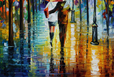 est walking in the rain abstract oil painting printed painting oil painting on canvas home decorative