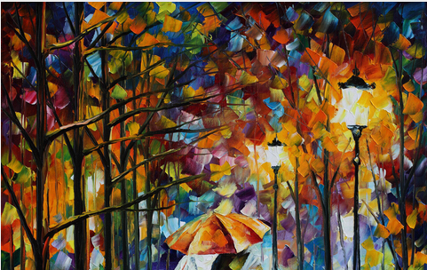 est walking in the rain abstract oil painting printed painting oil painting on canvas home decorative