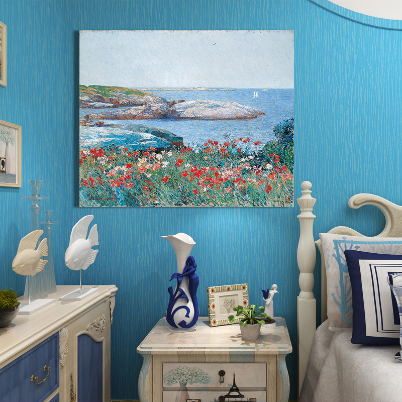 flowers and ocean hand painted painting oil painting on canvas home decorative art picture