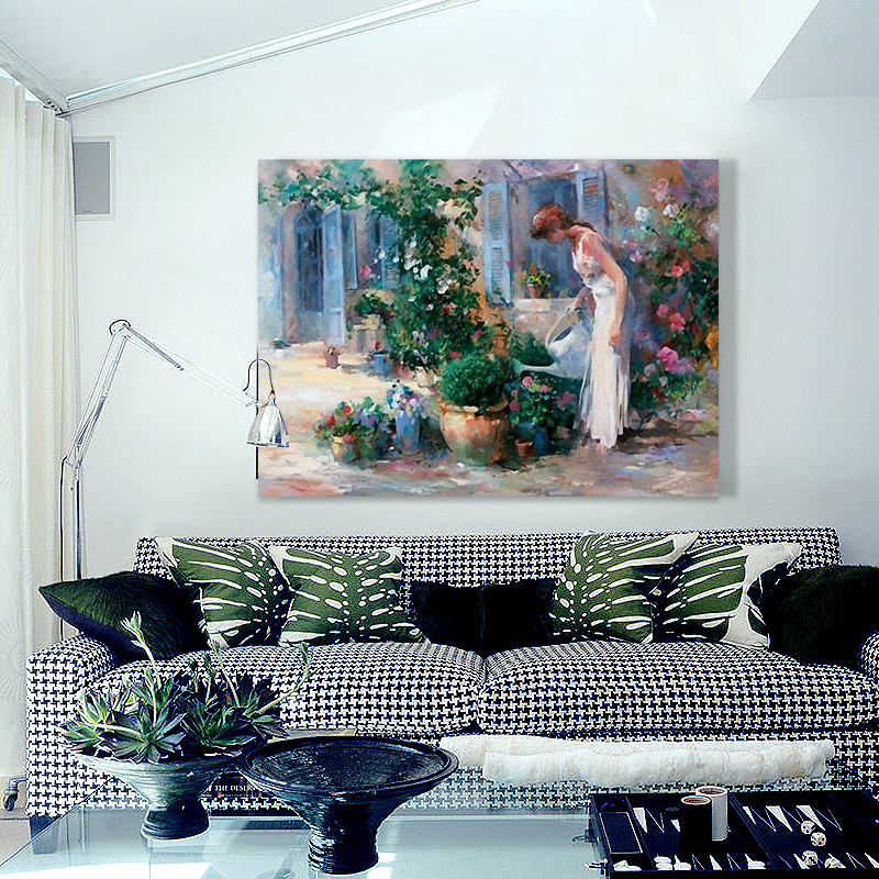lady and flowers oil painting handed-painted oil painting on canvas oil painting for home decor wall decor lady and flowers oil painting handed-painted oil painting on canvas oil painting for home decor wall decor